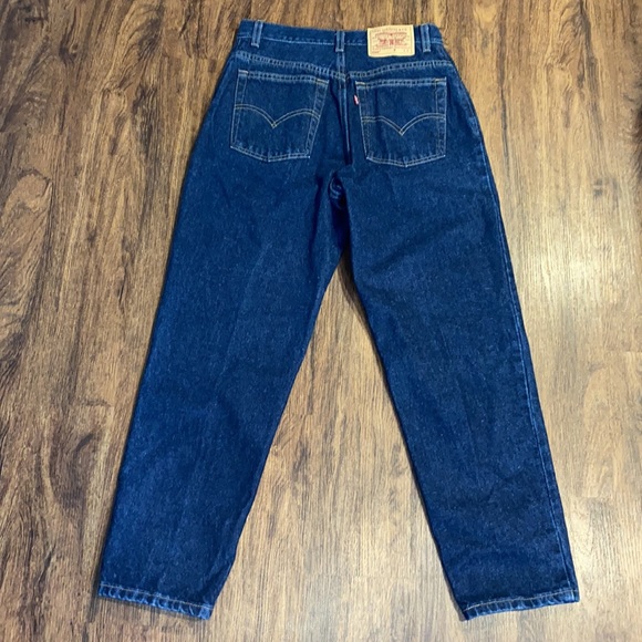 Vintage Levi 550 Relaxed Fit Tapered Leg High Waisted Dark Wash Mom Jeans-28X28 - Picture 11 of 16